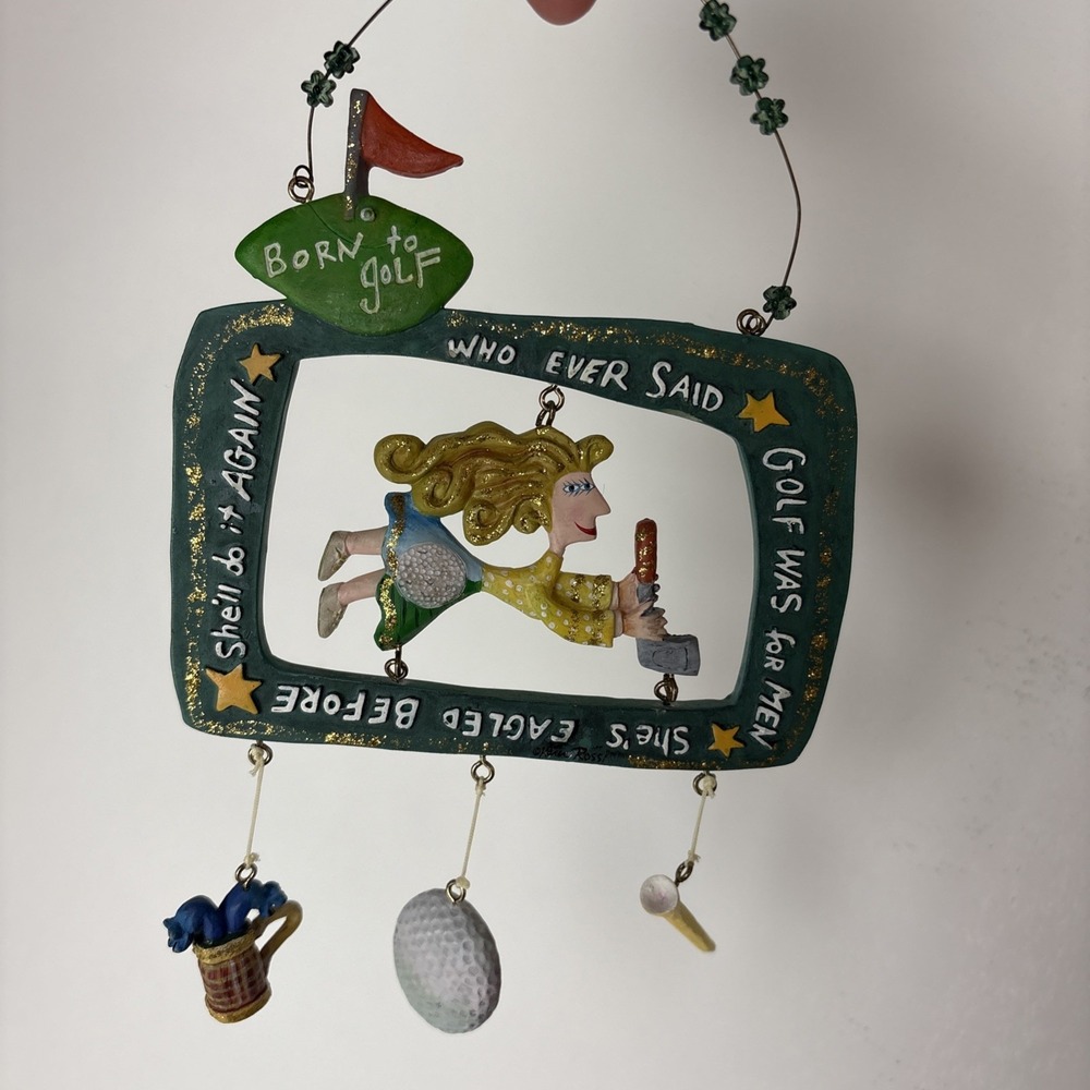 Karen Rossi Born To Golf Wall Decor Hanging Golfer Woman Lady Girl great gift